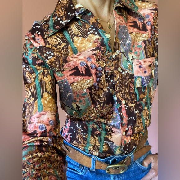 Sutton Collection Other - 1970’s Dagger Collar Polyester Men’s Shirt Sutton Collection Knits